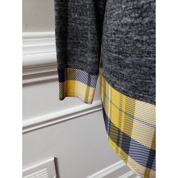 Egy Twofer Sweater Women's Medium Gray Trim Tatran Drop Shoulder Pullover - Picture 11 of 11